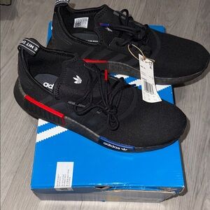 Adidas Men's Black and Blue Sneakers NMD